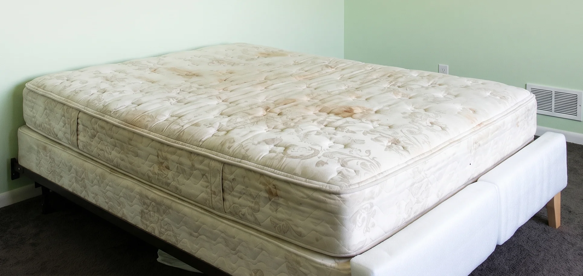 Mattress before cleaning
